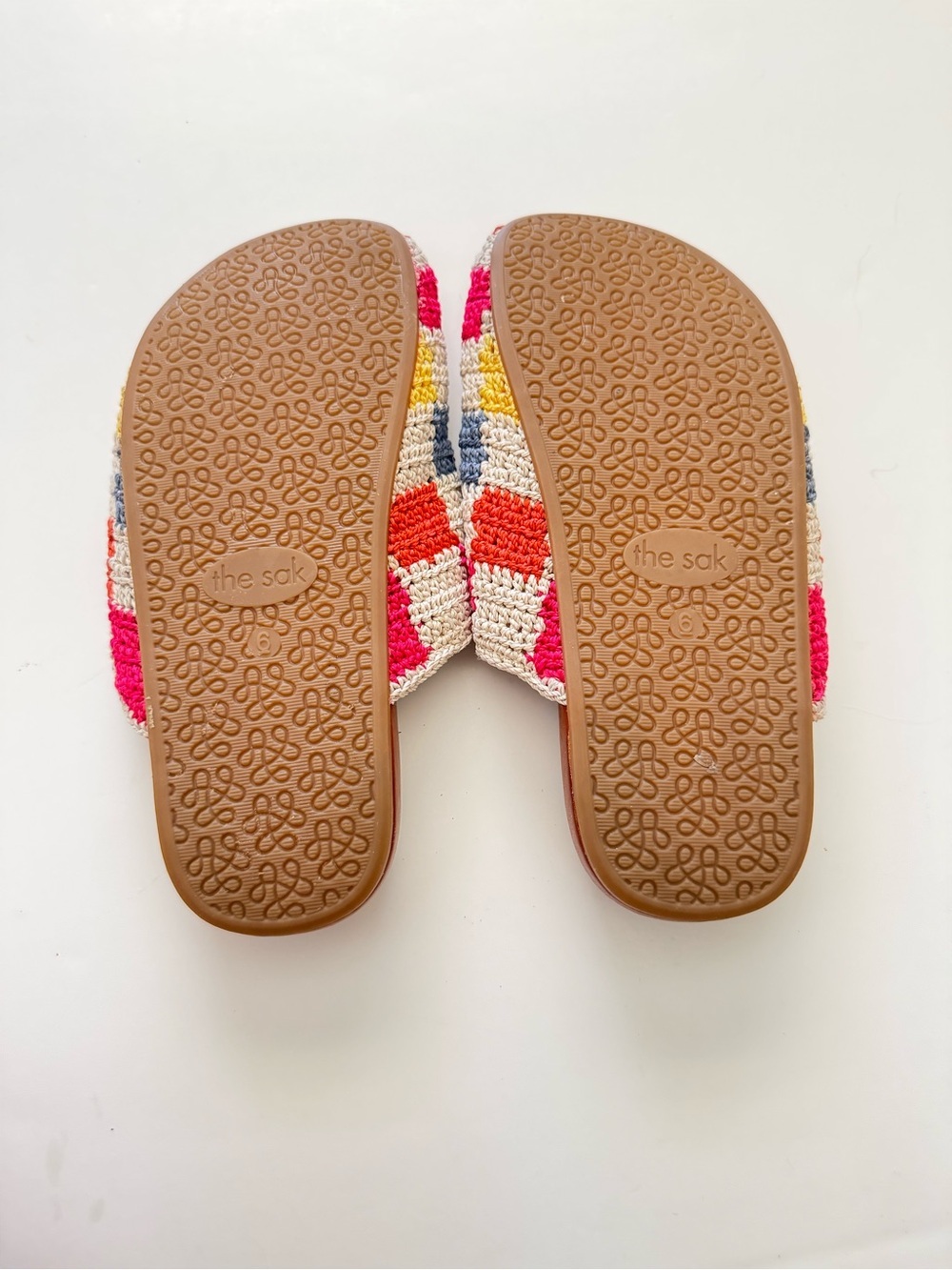 New The Sak Bolinas Colorblock Multicolor Crochet Clogs size 6 - Picture 8 of 8